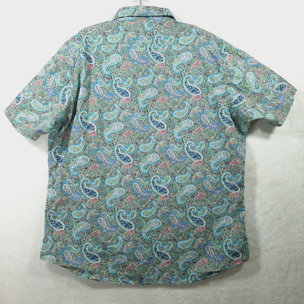 Cremieux Premium Denim Mens XL Short Sleeve Paisley Button Shirt Cotton Multi - Picture 5 of 10